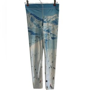 Terez ski slope print shiny  leggings small